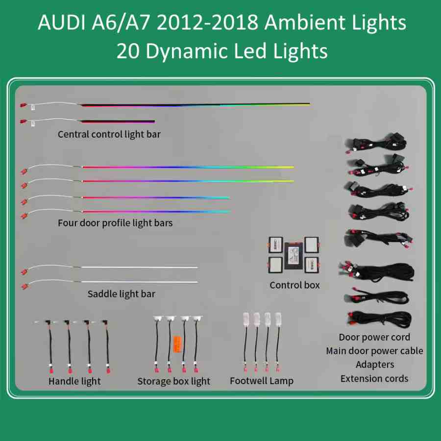 DIQ AMBIENT AUDI A6/A7 DYN (Digital iQ Ambient Light for Audi A6 mod. 2012-2018 with 20 Lights)