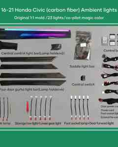 DIQ AMBIENT HONDA CIVIC Χ mod. 2016-2021 (Digital iQ Ambient Light for Honda Civic mod. 2016-2021 with 21 Lights)