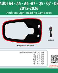 DIQ AMBIENT AUDI CEILING TRIM (Digital iQ Ambient Light for AUDI mod. 2015-2026, Ceiling Reading Lamp Panel Ambient Light)