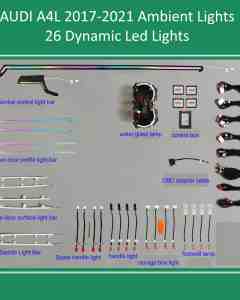 DIQ AMBIENT AUDI A4L LASER (8W) DYN mod. 2017-2021 (Digital iQ Ambient Light for Audi A4L mod. 2017-2021, 26 Lights)