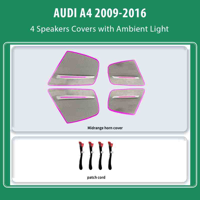 DIQ AMBIENT AUDI A4 ADPJ28 (Digital iQ Ambient Light for AUDI A4 mod. 2009-2016, 4 Speakers Covers)