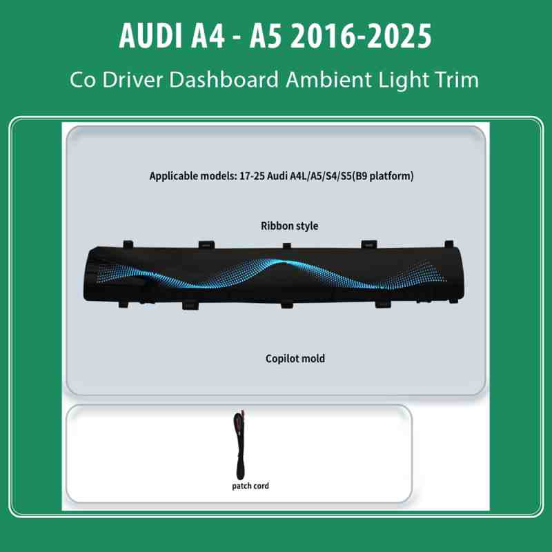 DIQ AMBIENT AUDI A4 - A5 ADPJ03 (Digital iQ Ambient Light for AUDI A4- A5 mod. 2016-2025, Co-Driver Dashboard Ambient Light Trim)