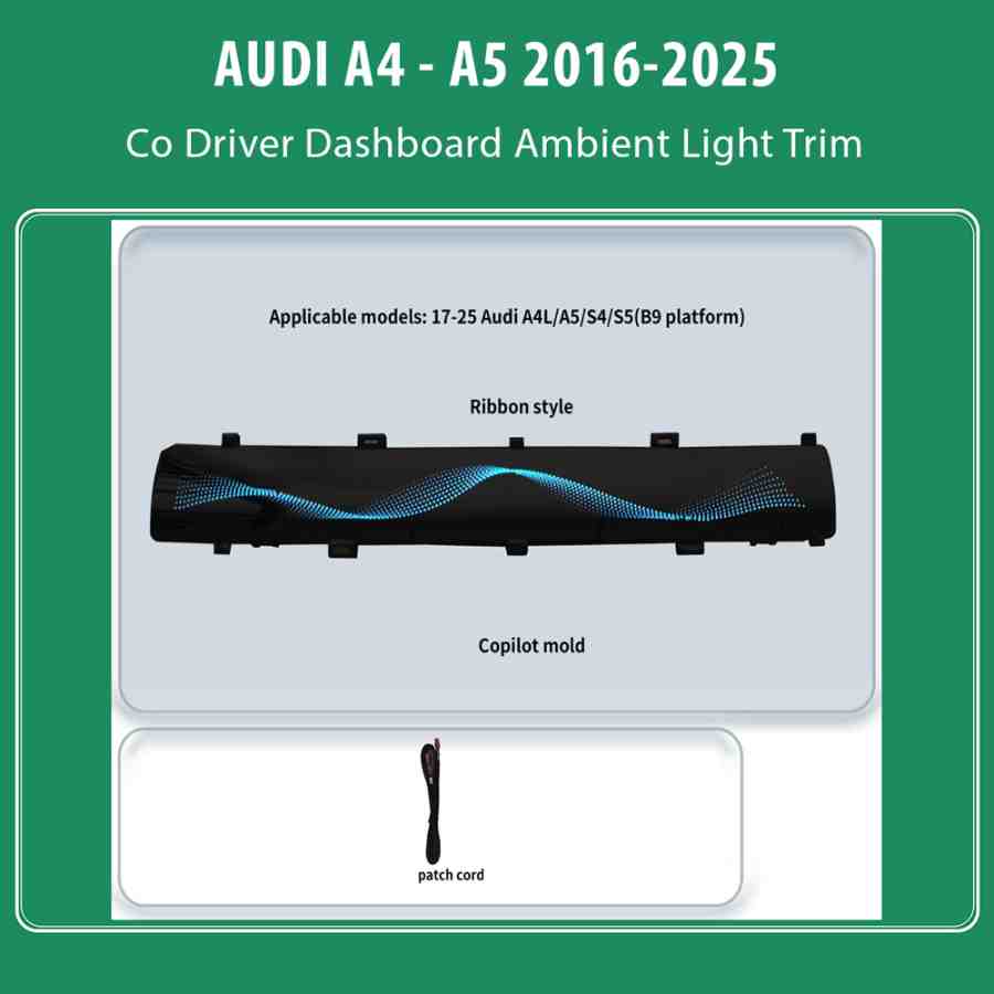 DIQ AMBIENT AUDI A4 - A5 ADPJ03 (Digital iQ Ambient Light for AUDI A4- A5 mod. 2016-2025, Co-Driver Dashboard Ambient Light Trim)