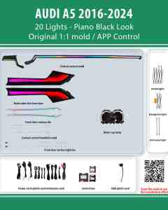 DIQ AMBIENT AUDI A5 HC-AD17M TRIM (Digital iQ Ambient Light for AUDI A5 mod. 2016-2024, 20 Ambient Lights, Trim)