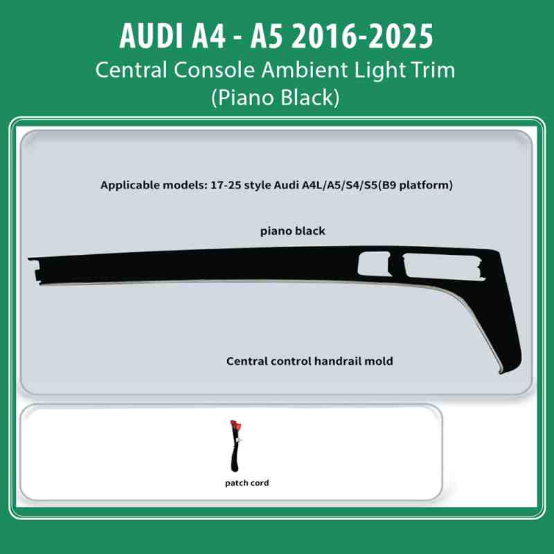 DIQ AMBIENT AUDI A4 - A5 ADPJ06 (Digital iQ Ambient Light for AUDI A4- A5 mod. 2016-2025, Central Console Ambient Light Trim, Piano Black)