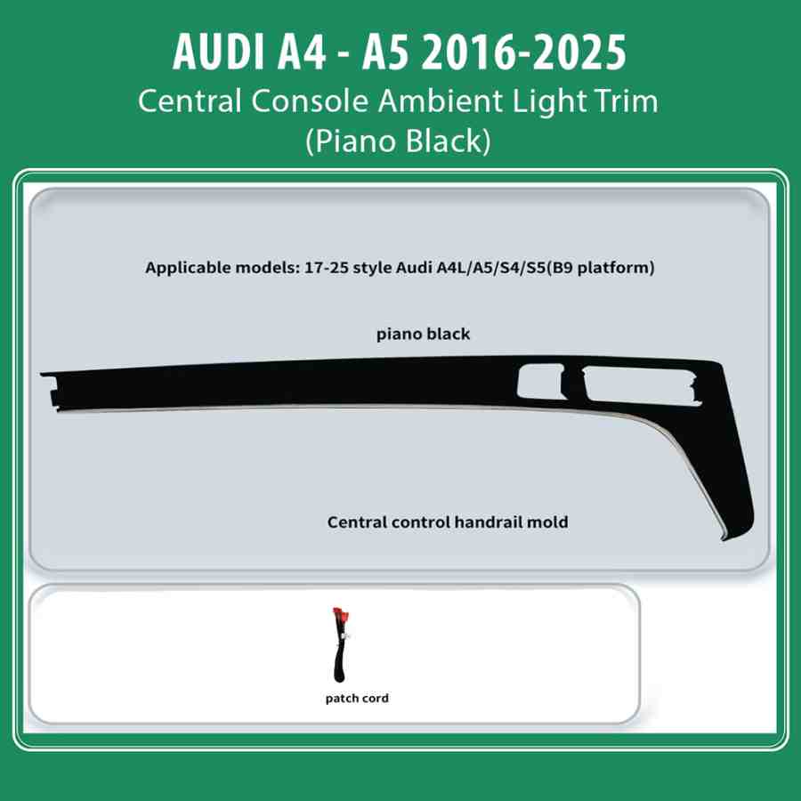 DIQ AMBIENT AUDI A4 - A5 ADPJ06 (Digital iQ Ambient Light for AUDI A4- A5 mod. 2016-2025, Central Console Ambient Light Trim, Piano Black)
