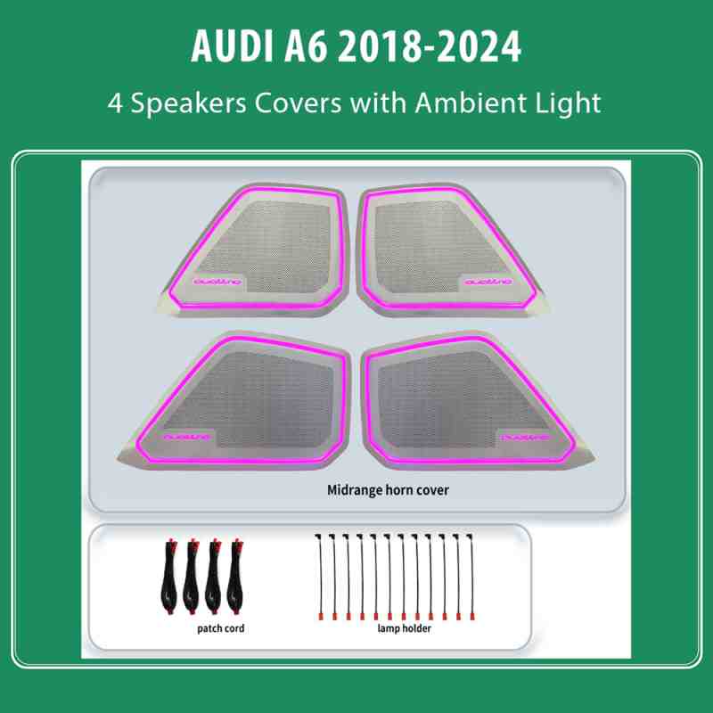DIQ AMBIENT AUDI A6 ADPJ20 (Digital iQ Ambient Light for Audi A6 mod. 2018-2024, 4 Speakers Covers)