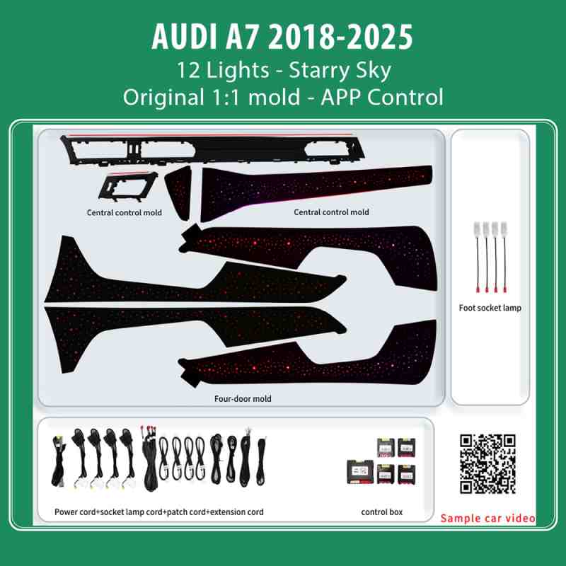 DIQ AMBIENT AUDI A7 STARRY SKY TRIM (Digital iQ Ambient Light for Audi A7 mod. 2018-2025 with 12 Lights, Starry Sky)