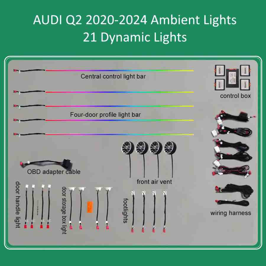 DIQ AMBIENT AUDI Q2 DYN (Digital iQ Ambient Light for Audi Q2 mod. 2020-2020 with 21 Dynamic Lights)