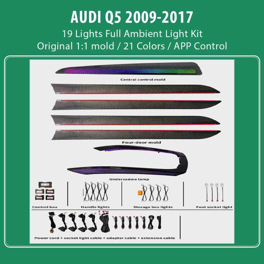DIQ AMBIENT AUDI Q5 FULL (8R) (Digital iQ Ambient Light for Audi Q5 mod. 2008-2017 with 19 Lights)