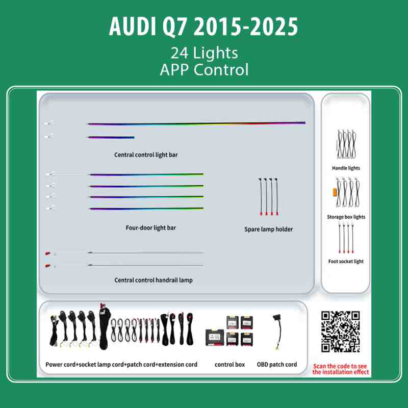 DIQ AMBIENT AUDI Q7 HC-AD05 (Digital iQ Ambient Light for Audi Q7 mod. 2015-2025 with 24 Lights)