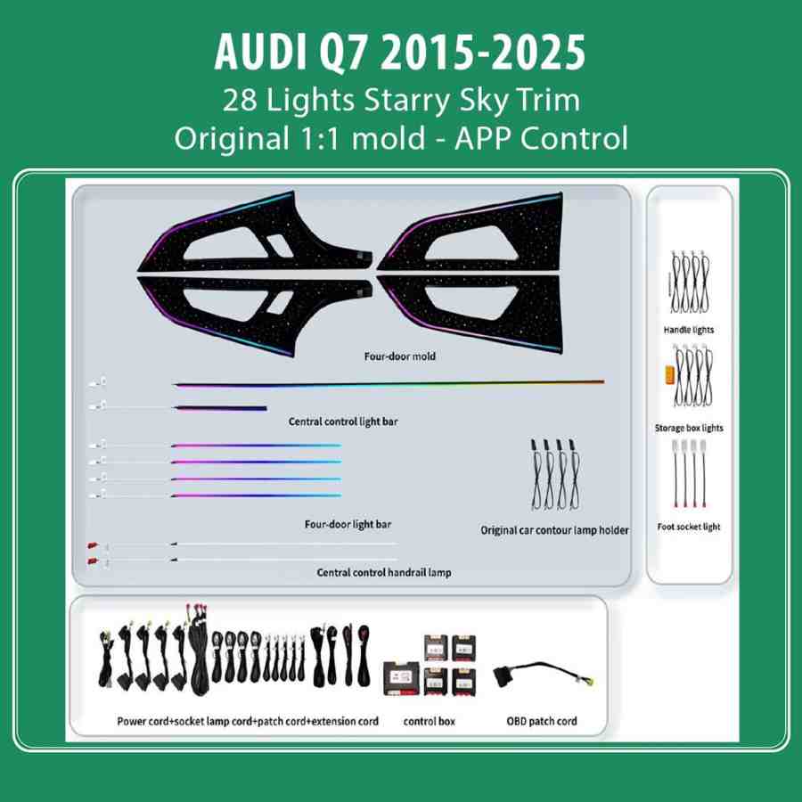 DIQ AMBIENT AUDI Q7 HC-AD05X TRIM (Digital iQ Ambient Light for Audi Q7 mod. 2015-2025 with 28 Lights, Starry Sky)