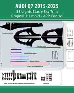 DIQ AMBIENT AUDI Q7 HC-AD23X33 TRIM (Digital iQ Ambient Light for Audi Q7 mod. 2015-2025 with 33 Lights, Starry Sky)