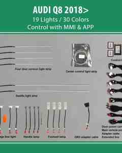 DIQ AMBIENT HC-AD12-WX RGB (Digital iQ Ambient Light for Audi Q8 mod. 2018+ with 19 Lights)