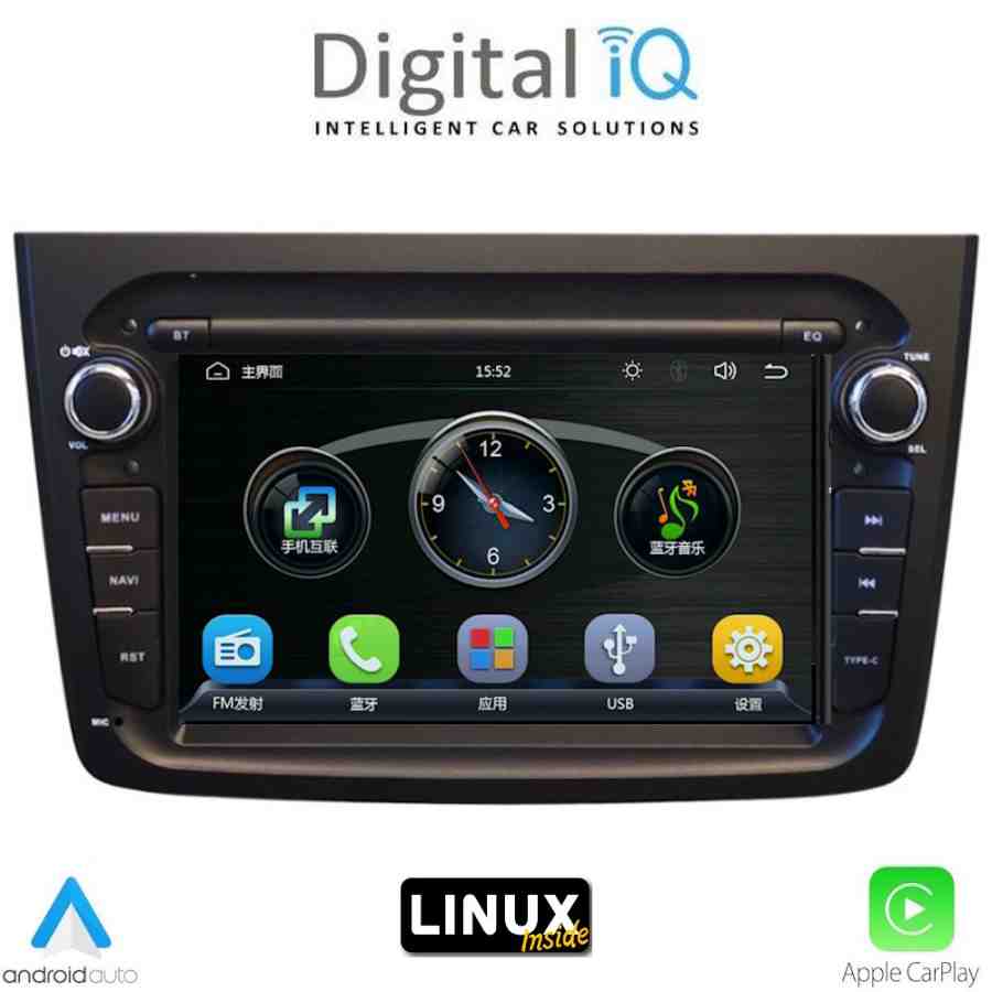DIGITAL IQ BLA 057BL_CPA (7" DECK) MULTIMEDIA LINUX SYSTEM for ALFA ROMEO MITO mod. 2008-2018 (BLACK)
