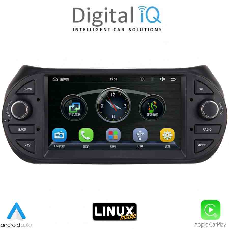 DIGITAL IQ BLA 092_CPA (7" DECK) MULTIMEDIA LINUX SYSTEM for CT NEMO – FT FIORINO-QUBO – PG BIPPER mod. 2008-2018