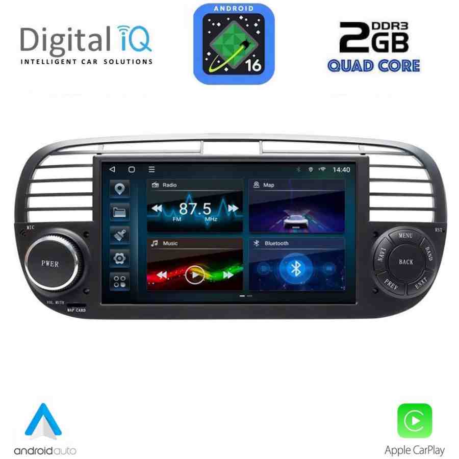 DIGITAL IQ BLD 265BL_CPA (7" DECK) MULTIMEDIA SYSTEM for FIAT 500 mod. 2007-2015 (BLACK)