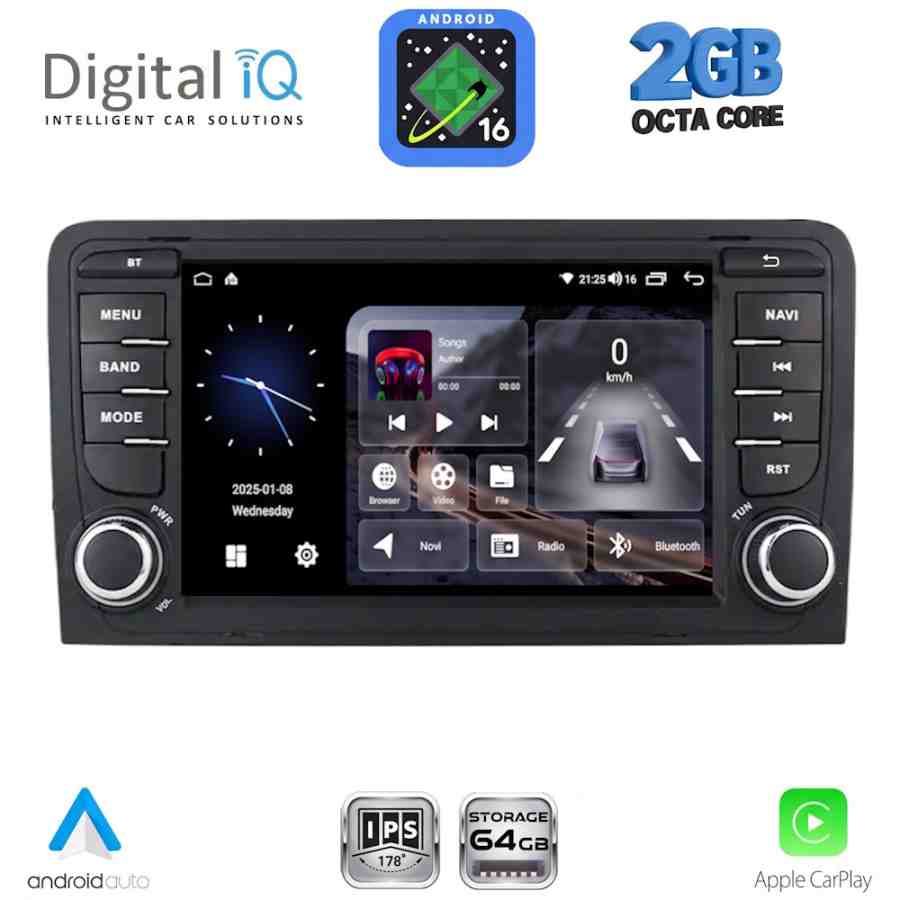 DIGITAL IQ BLE 349_CPA (7" DECK) MULTIMEDIA SYSTEM for AUDI A3 mod. 2003-2012