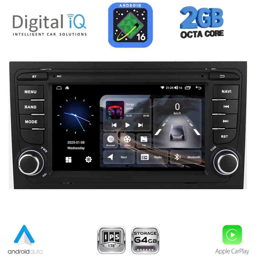 DIGITAL IQ BLE 350_CPA (7" DECK) MULTIMEDIA SYSTEM for AUDI A4 mod. 2002-2008