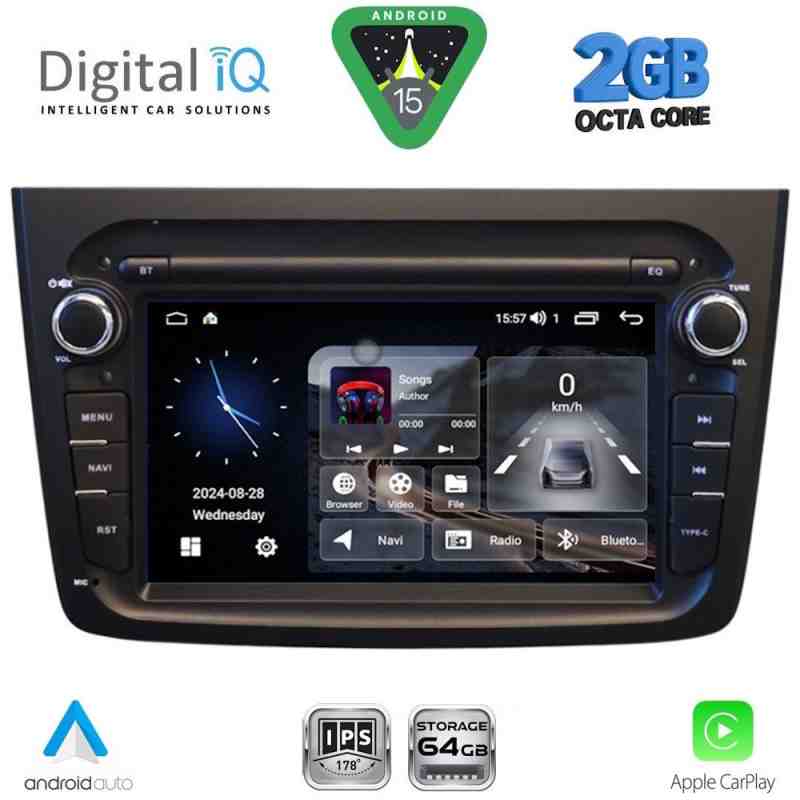 DIGITAL IQ BLE 357BL_CPA (7" DECK) MULTIMEDIA SYSTEM for ALFA ROMEO MITO mod. 2008-2018 (BLACK)