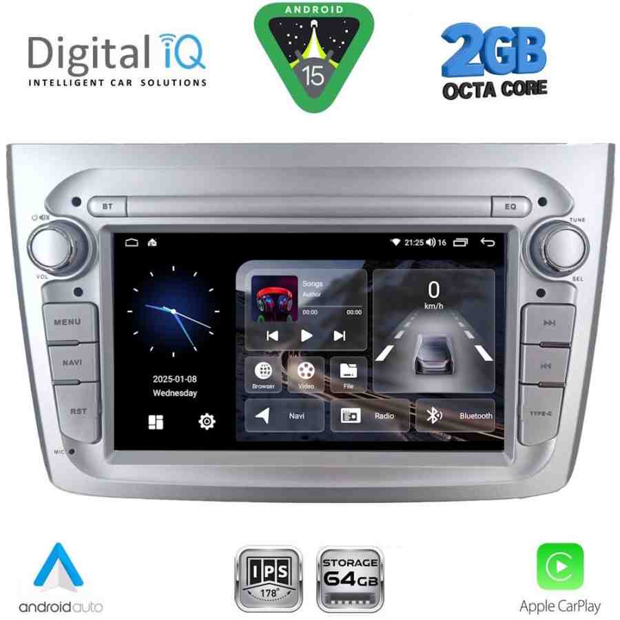 DIGITAL IQ BLE 357SL_CPA (7" DECK) MULTIMEDIA SYSTEM for ALFA ROMEO MITO mod. 2008-2018 (SILVER)