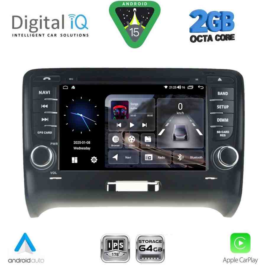 DIGITAL IQ BLE 378_CPA (7" DECK) MULTIMEDIA SYSTEM for AUDI ΤΤ mod. 2007-2015