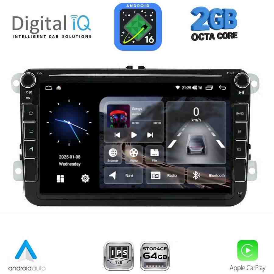 DIGITAL IQ BLE 379_CPA (8" DECK) MULTIMEDIA SYSTEM for VW - SKODA - SEAT mod. 2004-2014