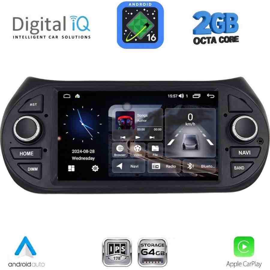 DIGITAL IQ BLE 392_CPA (7" DECK) MULTIMEDIA SYSTEM for CT NEMO – FT FIORINO-QUBO – PG BIPPER mod. 2008-2018
