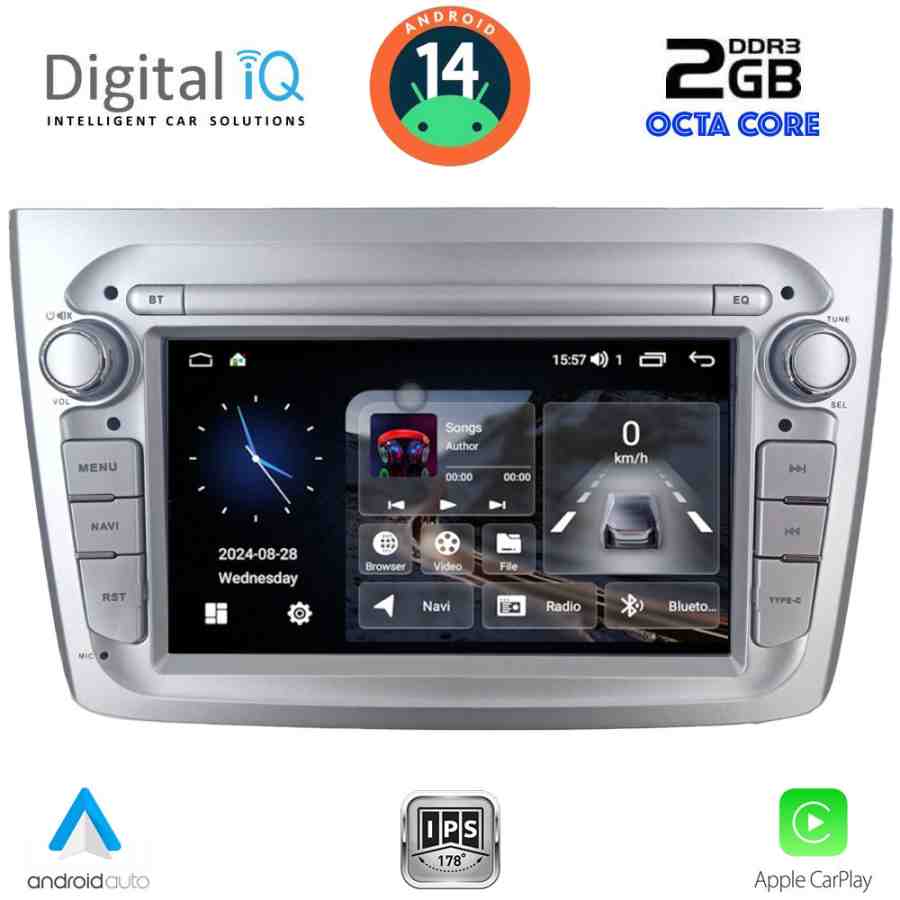 DIGITAL IQ BLF 357SL_CPA (7" DECK) MULTIMEDIA SYSTEM for ALFA ROMEO MITO mod. 2008-2018 (SILVER)