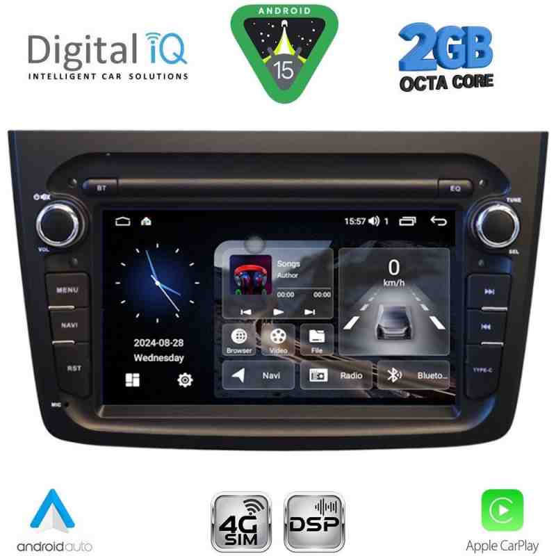 DIGITAL IQ BLF 357BL_CPA (7" DECK) MULTIMEDIA SYSTEM for ALFA ROMEO MITO mod. 2008-2018 (BLACK)