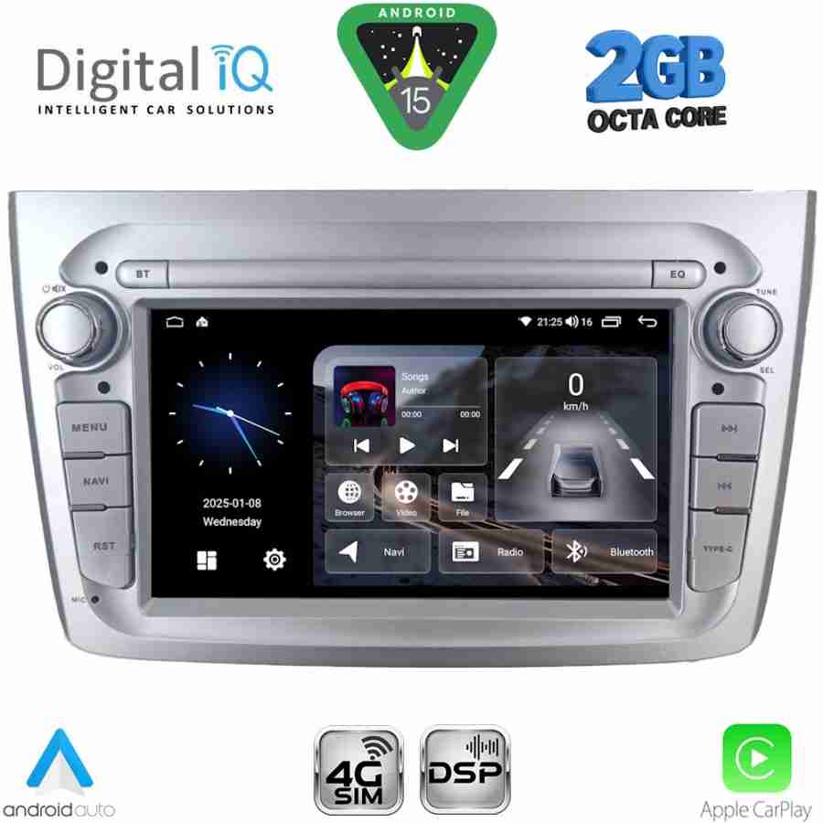 DIGITAL IQ BLF 357SL_CPA (7" DECK) MULTIMEDIA SYSTEM for ALFA ROMEO MITO mod. 2008-2018 (SILVER)