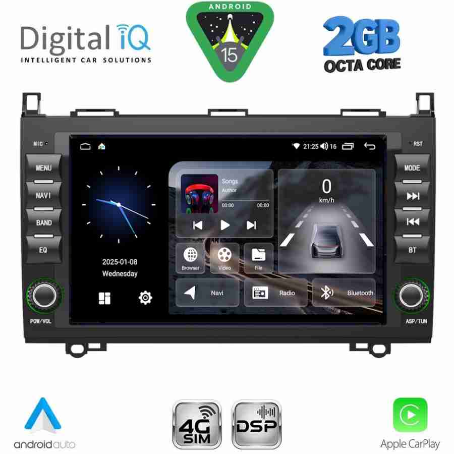 DIGITAL IQ BLF 368_CPA (8" DECK) MULTIMEDIA OEM for MERCEDES A – B – SPRINTER – VITO – VIANO mod. 2007-2019