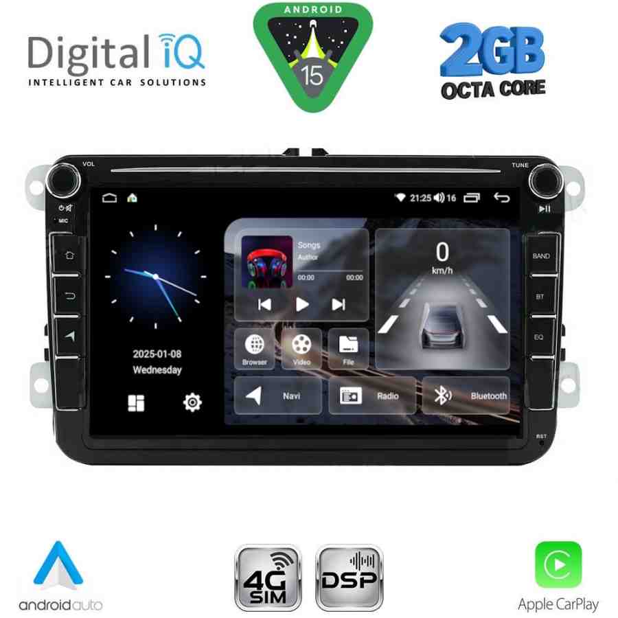 DIGITAL IQ BLF 379_CPA (8" DECK) MULTIMEDIA SYSTEM for VW - SKODA - SEAT mod. 2004-2014
