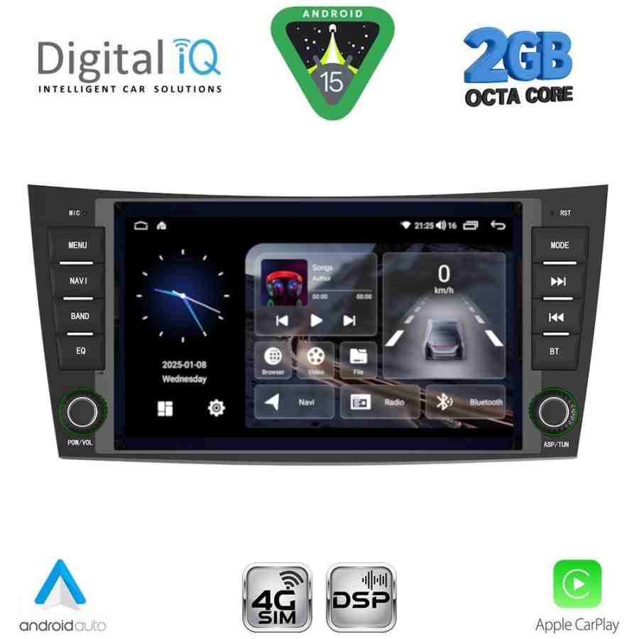 DIGITAL IQ BLF 390_CPA (8" DECK) MULTIMEDIA SYSTEM for MERCEDES E (W211) – CLS (W219) mod. 2003-2009