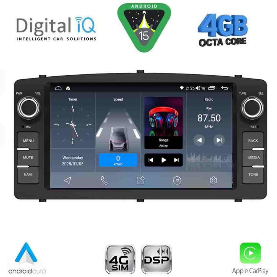 DIGITAL IQ BLG 410_CPA (7″ DECK) MULTIMEDIA OEM for TOYOTA COROLLA mod. 2000-2006