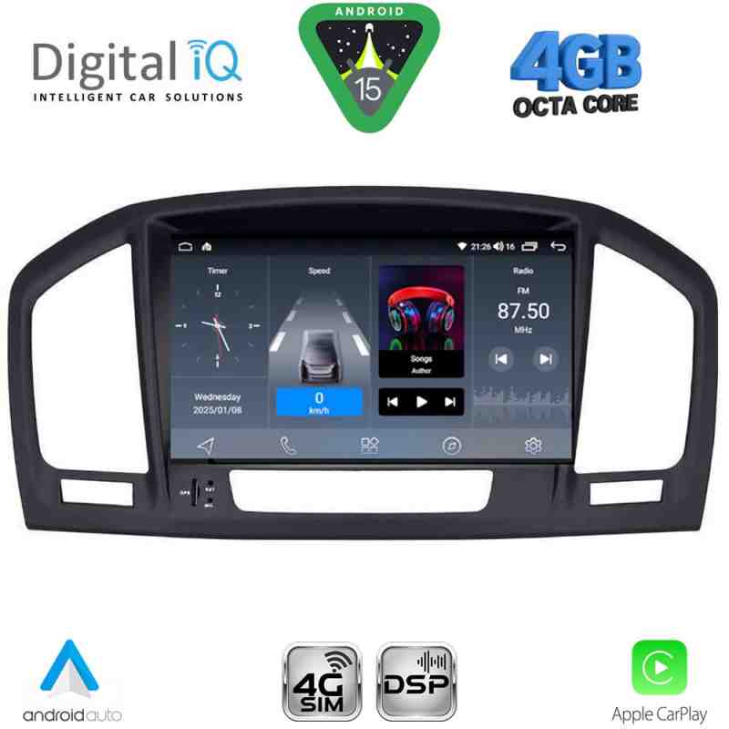 DIGITAL IQ BLG 414BL_CPA (8" DECK) MULTIMEDIA SYSTEM for OPEL INSIGNIA mod. 2008-2013 – SAAB 9.5 mod. 2006-2012