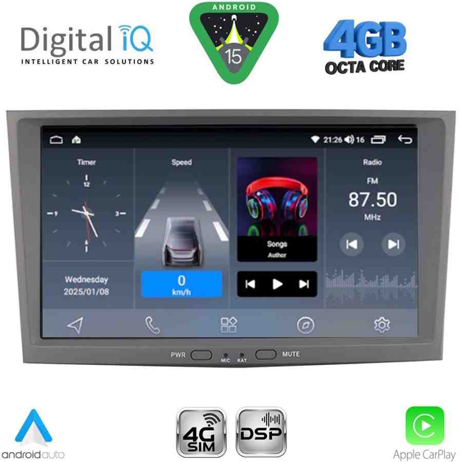 DIGITAL IQ BLG 418GR_CPA (8" DECK) MULTIMEDIA SYSTEM for OPEL ALL mod. 2004-2014 (GREY)