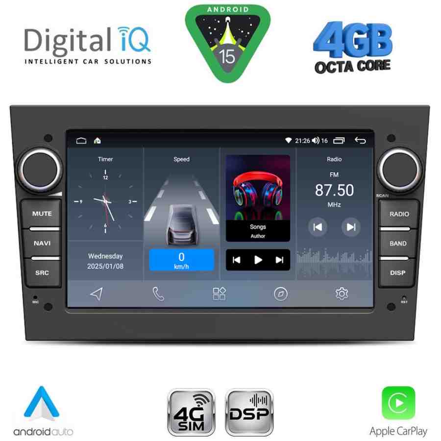 DIGITAL IQ BLG 419BL_CPA (7" DECK) MULTIMEDIA SYSTEM for OPEL ALL mod. 2004-2014 (GLOSS BLACK)