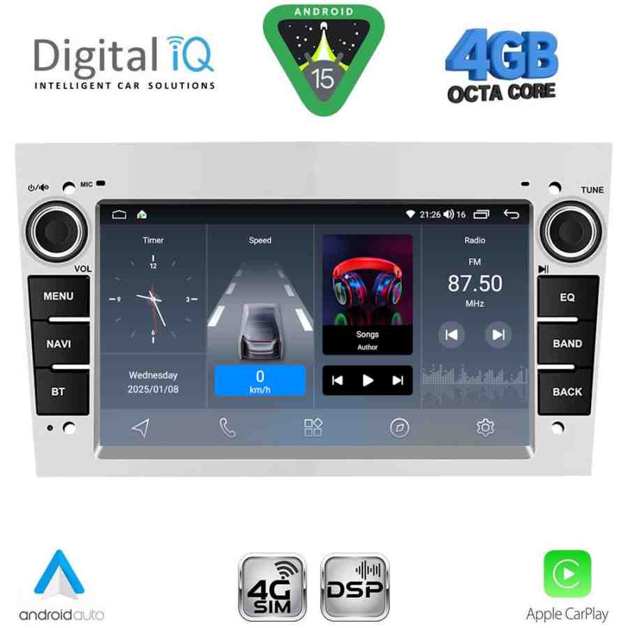 DIGITAL IQ BLG 419SL_CPA (7" DECK) MULTIMEDIA SYSTEM for OPEL ALL mod. 2004-2014 (SILVER)