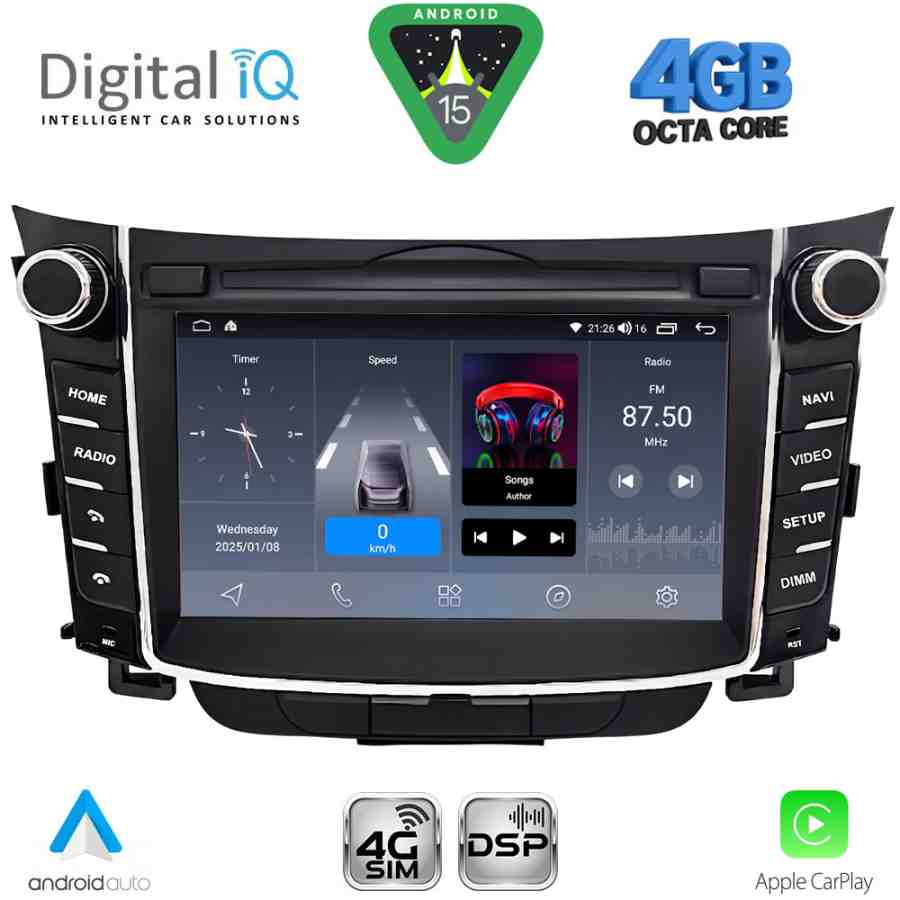DIGITAL IQ BLG 426_CPA (7″ DECK) MULTIMEDIA OEM for HYUNDAI i30  mod. 2012-2017
