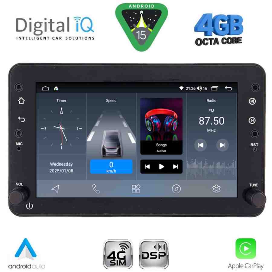 DIGITAL IQ BLG 459_CPA (7" DECK) MULTIMEDIA SYSTEM for ALFA ROMEO 159 – SPIDER – BRERA mod. 2004-2012