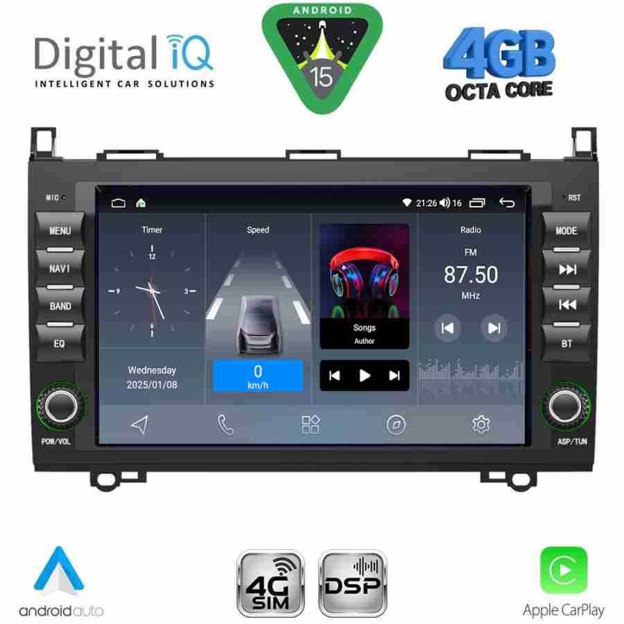 -DIGITAL IQ BLG 468_CPA (8" DECK) MULTIMEDIA OEM for MERCEDES A – B – SPRINTER – VITO – VIANO mod. 2007-2019