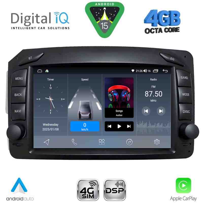 DIGITAL IQ BLG 471_CPA (7" DECK) MULTIMEDIA SYSTEM for MERCEDES C (W203) - CLK (W209) mod. 1999-2004