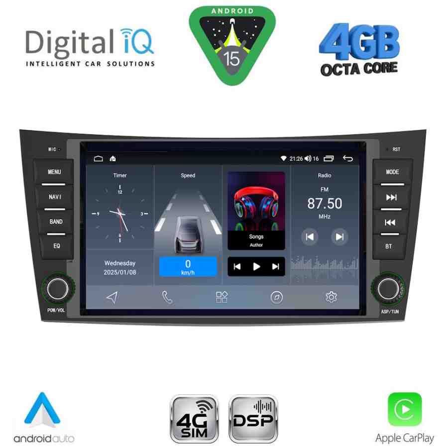 DIGITAL IQ BLG 490_CPA (8" DECK) MULTIMEDIA SYSTEM for MERCEDES E (W211) – CLS (W219) mod. 2003-2009