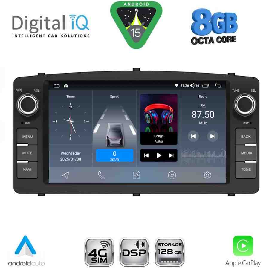 DIGITAL IQ BLM 710_CPA (7" DECK) MULTIMEDIA OEM for TOYOTA COROLLA mod. 2000-2006