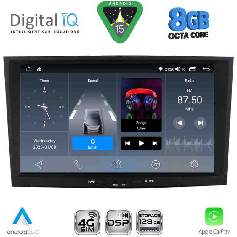 DIGITAL IQ BLM 718BL_CPA (8" DECK) MULTIMEDIA SYSTEM for OPEL ALL mod. 2004-2014 (BLACK)