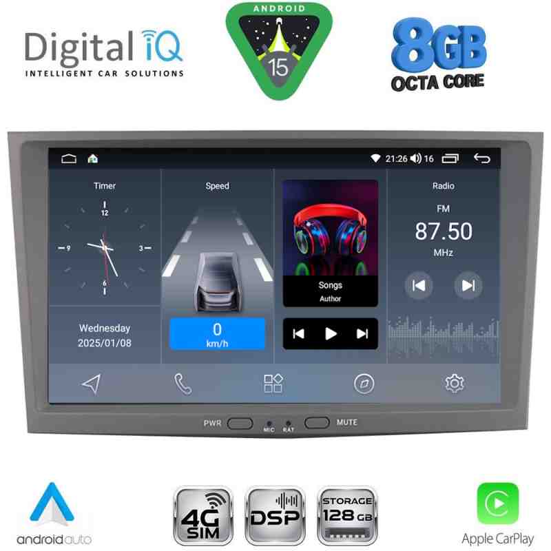 DIGITAL IQ BLM 718GR_CPA (8" DECK) MULTIMEDIA SYSTEM for OPEL ALL mod. 2004-2014 (GRAY)