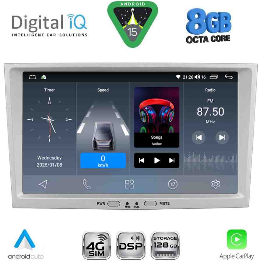 DIGITAL IQ BLM 718SL_CPA (8" DECK) MULTIMEDIA SYSTEM for OPEL ALL mod. 2004-2014 (SILVER)