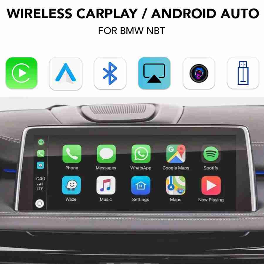 DIGITAL IQ BM 225 CPAA (CARPLAY / ANDROID AUTO BOX for BMW- MINI NBT) with 2 CAMERAS FRONT - REAR input