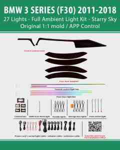 DIQ AMBIENT BMW S.3 BM04M6 FULL (Digital iQ Ambient Light for BMW Series 3 (F30) mod. 2011-2018 with 27 Lights, Full Kit, Starry Sky)